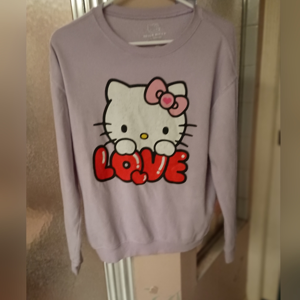 Hello Kitty Lilac Pullover LOVE Sweatshirt Small